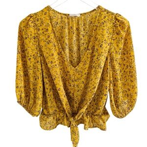 Sienna Sky Mustard Floral Blouse
